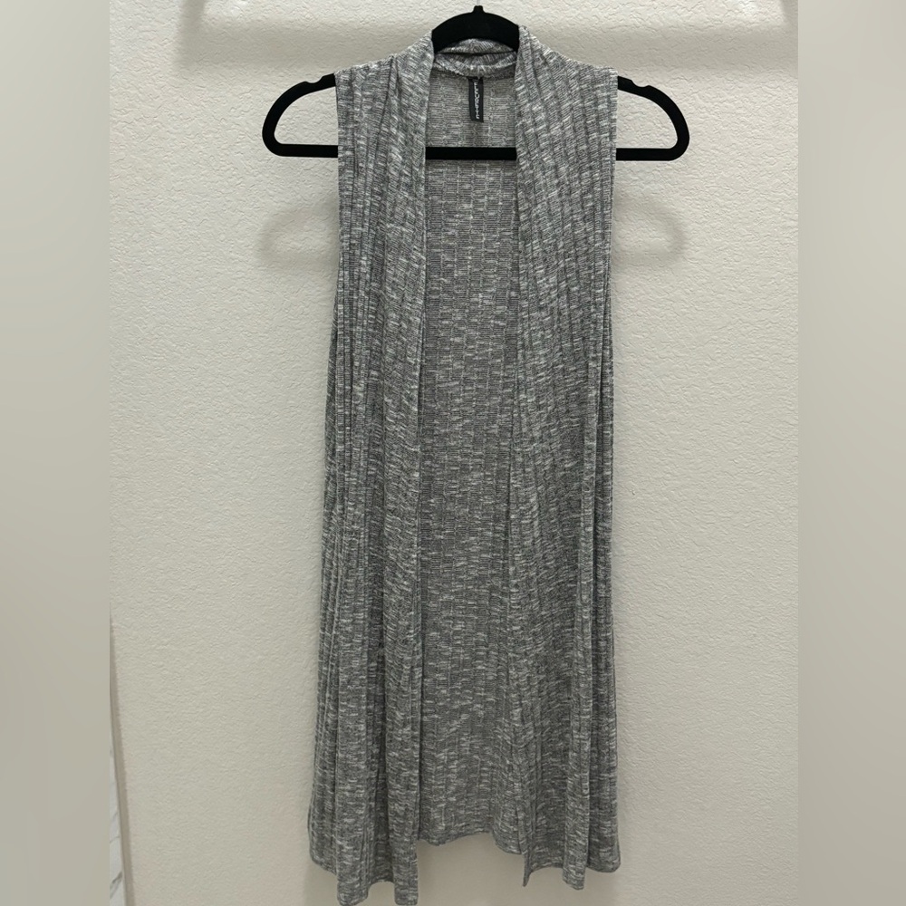 Grey Sleeveless Cardigan
